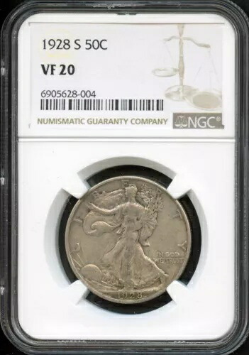 NGC - ウォーキング リバティ ハーフダラー - 50c - 1928 S - VF - 20｜WORLD RESOURCE【KING店】