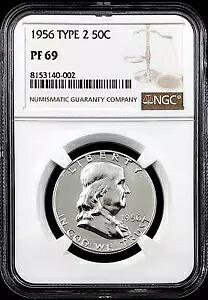 1956 タイプ 2 プルーフ フランクリン シルバー ハーフダラーは NGC によって PF 69 認定されました。 sku 0-002｜WORLD RESOURCE【KING店】
