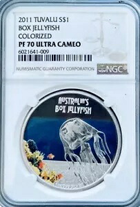 2011 ボックス クラゲ ツバル カラーライズド S$1 PF 70 ウルトラ カメオ｜WORLD RESOURCE【KING店】