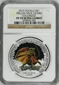 2013 エリマキトカゲ オーストラリアの注目すべき爬虫類 NGC PF70 ツバル .999｜WORLD RESOURCE【KING店】