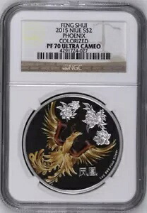 2015 Feng Shui フェニックス ニウエ $2 カラーライズ NGC PF 70 ウルトラ カメオ ミンテージ 5000｜WORLD RESOURCE【KING店】