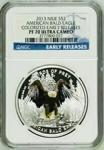 2013 アメリカン ハクトウワシ ニウエ Birds of Prey 1 オンス .999 シルバー PF70 UC ER NGC|WORLD RESOURCE【KING店】