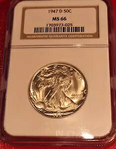 1947-D ウォーキング リバティ ハーフダラー NGC MS66 (3025)｜WORLD RESOURCE【KING店】