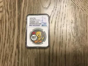 2022 ニウエ ルーニー テューンズ トゥイーティー バード 80 周年。 1オンス シルバー コイン NGC 70 ファースト リリース｜WORLD RESOURCE【KING店】