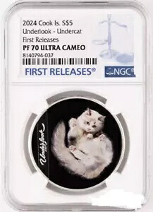 2024 アンダールック: アンダーキャット クック諸島 $5 1オンス .999 シルバー PF70 初回リリース|WORLD RESOURCE【KING店】