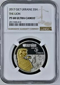 2017 ウクライナ銀貨 5 グリブナ「ライオン」- 文化的建造物の動物群 NGC PF 68｜WORLD RESOURCE【KING店】