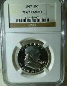 1957 フランクリン ハーフダラー 50C NGC 認定 PF 67 カメオ 送料無料|WORLD RESOURCE【KING店】