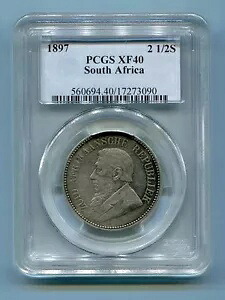 PCGS 認定 XF40 1897 2 1/2 シリング クルーガー時代のコイン 南アフリカ ZAR｜WORLD RESOURCE【KING店】