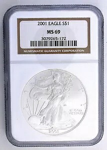 2001 アメリカン シルバー イーグル - NGC MS69 ブラウン ラベル｜WORLD RESOURCE【KING店】