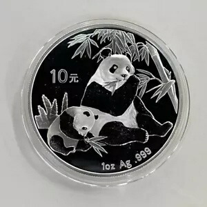 楽天市場】中華人民共和国 10元 パンダ銀貨（2003年）1OZ ケース入り