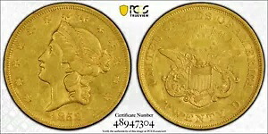 1852年 20ドル タイプ1 リバティヘッド ゴールド ダブルイーグル、PCGS AU50、NFCセキュア｜WORLD RESOURCE【KING店】