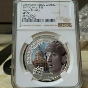 2017年 クック諸島 ウェイン・グレツキー / アッパーデッキ .9999 コイン NGC SP 標本 70 POP 5｜WORLD RESOURCE【KING店】