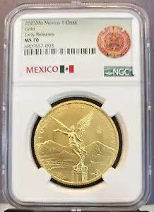 2023年 メキシコ 1 オンザ ゴールド リベルタッド NGC MS 70 早期リリース パーフェクション｜WORLD RESOURCE【KING店】