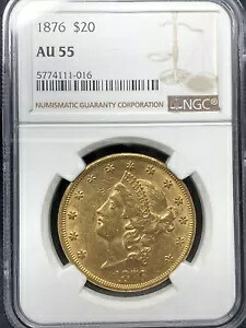 4111-16 1876年 20ドル 米国リバティゴールド ダブルイーグル NGC AU 55 ホルダー｜WORLD RESOURCE【KING店】