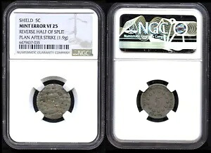 SHIELD 5C-NGC VF 25-レア ミントエラー ストライク後の分割計画の半分が逆｜WORLD RESOURCE【KING店】
