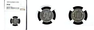 1873 3CN クローズド 3 PR66 NGC-PQ-鋳造枚数 1100枚 3セントニッケル---｜WORLD RESOURCE【KING店】