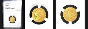 1911 $2.5 NGC MS62-インディアンヘッドクォーターイーグル---｜WORLD RESOURCE【KING店】