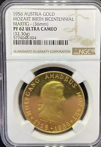 4048-4 ヴォルフガング・アマデウス・モーツァルト 1956年 ゴールド 生誕200周年 NGC PF 65 ウルトラカメオ プルーフ｜WORLD RESOURCE【KING店】