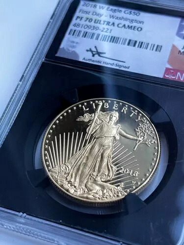 アメリカ - アメリカンイーグル - 2018 - $50 - ワシントン初日 - NGC PF7 UCAM-