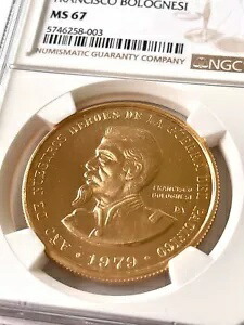 ペルー - 1979年 - 100000ソル - フランシスコ・ボロネージ - 1オンス金 - NGC MS67-