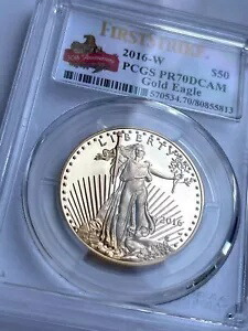 アメリカ - アメリカンイーグル ゴールド プルーフ - 2016 - 50 ドル - ファーストストライク - PCGS PR70 DCAM-