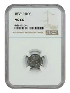 1839年 H10C ドレープなし NGC MS66+ - 自由の女神像半ダイム｜WORLD RESOURCE【KING店】