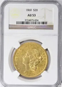 1860年 20ドル金貨 リバティ ダブルイーグル NGC AU 53|WORLD RESOURCE【KING店】