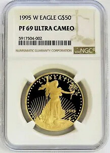 1995年 W ゴールド 50 ドル アメリカンイーグル 1オンス プルーフコイン NGC PF 69 ウルトラカメオ｜WORLD RESOURCE【KING店】