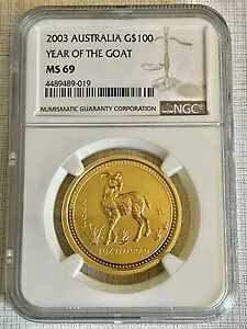 オーストラリア 2003年 未年 100ドル 1オンス 金貨 NGC MS69 SKU#6927｜WORLD RESOURCE【KING店】