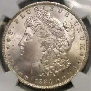 1884年 O モルガン シルバー ドル 驚くほど美しい PQ ジェム++ 希少 REV クラッシュ NGC MS 67｜WORLD RESOURCE【KING店】