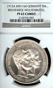 ドイツ諸州 ブラウンシュヴァイク＝ヴォルフェンビュッテル 1915年 5マルク貨幣 ターラー ターラー NGC PF 63 CAM｜WORLD RESOURCE【KING店】