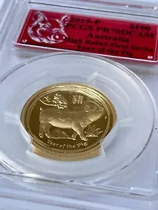 オーストラリア - 2019 - 100 AUD - ルナII - 亥年 - 1オンス プルーフゴールド -|WORLD RESOURCE【KING店】