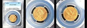 1878年 $5 PCGS MS61-POP 46-ONLY 157 FINER-リバティヘッドハーフイーグル ---｜WORLD RESOURCE【KING店】