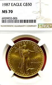 NGC MS-70! 1987 ゴールド 1オンス $50 イーグル ローポップ!｜WORLD RESOURCE【KING店】