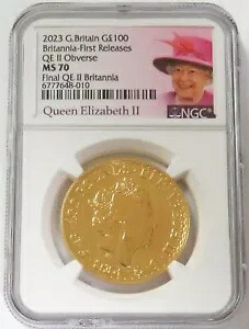 2023年 英国 100ポンド 1オンス ファイナル QE II コイン NGC MS 70 初版｜WORLD RESOURCE【KING店】