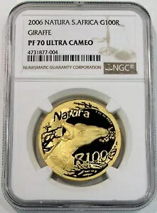 2006年 ゴールド 南アフリカ NGC PF 70 UC 1314 100ランド キリン ナチュラル 100ランド｜WORLD RESOURCE【KING店】