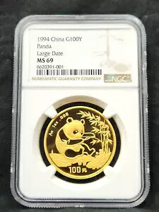 1994年 中国 100元 1オンス 金貨 パンダ ラージ デイト NGC MS 69 希少 #2073｜WORLD RESOURCE【KING店】