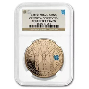 2012年 イギリス 5ポンドオリンピックカウントダウン PF-70 NGC
