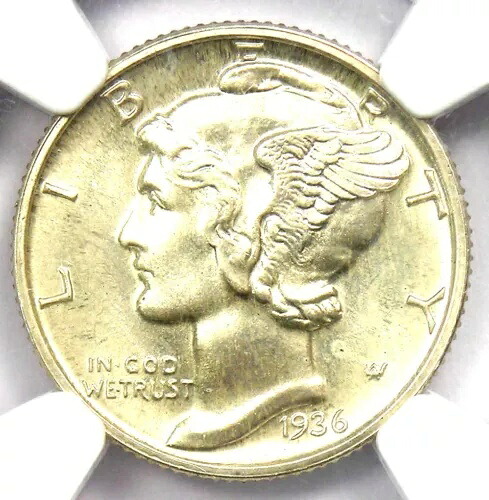 1936年プルーフマーキュリーダイム10セントコイン - NGC PR67+プラスグレード（PF67+） - 8,000ドル相当｜WORLD RESOURCE【KING店】
