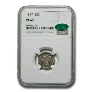 1877年 3セントニッケル PF-65 NGC CAC