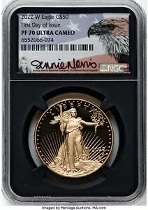 2022-W G$50 1オンス イーグル金貨 発行初日 - NGC PF 70 ウルトラカメオ