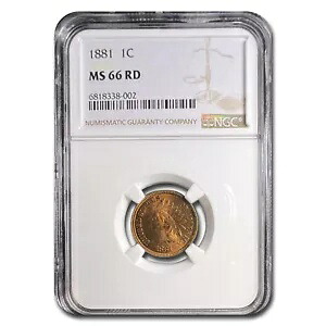 1881年インディアンヘッドセント MS-66 NGC（レッド）