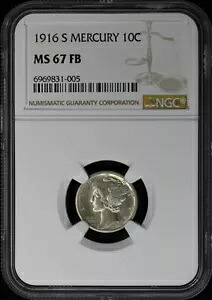1916-S マーキュリーダイム 10C NGC MS67FB