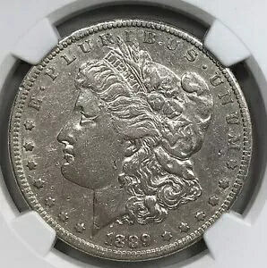 1889-CC モルガン・ダラー。1ドル。NGC XF 詳細。