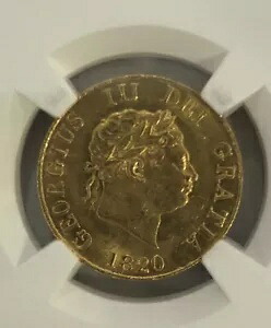 1820年 - ジョージ3世ハーフ（1/2）金ソブリン金貨 - NGC62、希少｜WORLD RESOURCE【KING店】