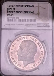 1935年 プルーフ クラウン 縁上げ ジョージ5世 NGC PF63