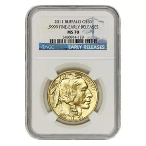 2011年 50ドル バッファロー NGC MS70 早期リリース アメリカンゴールド地金 1オンス 24金貨｜WORLD RESOURCE【KING店】