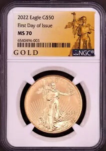 2022年 50ドル 1オンス アメリカンゴールドイーグル NGC MS70 発行初日｜WORLD RESOURCE【KING店】
