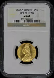 1887年 イギリス ジュビリーヘッド 1 ソブリン NGC MS64｜WORLD RESOURCE【KING店】