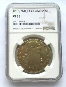 コロンビア 1813/2NR JF Ferdnd VII 8エスクード NGC金貨、希少｜WORLD RESOURCE【KING店】